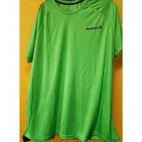 Mens Reebok Lime Green Dash Athletic Shirt 2XL NWT A120 Excellent Stretch - Picture 1 of 6